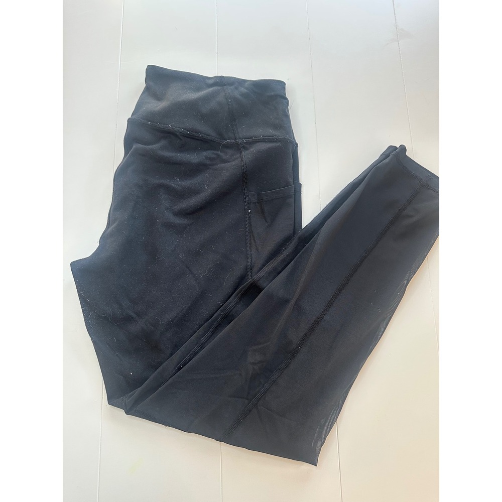 Victoria Sport Knockout Leggings Womens L Black Mesh Pocket Activewear Tights